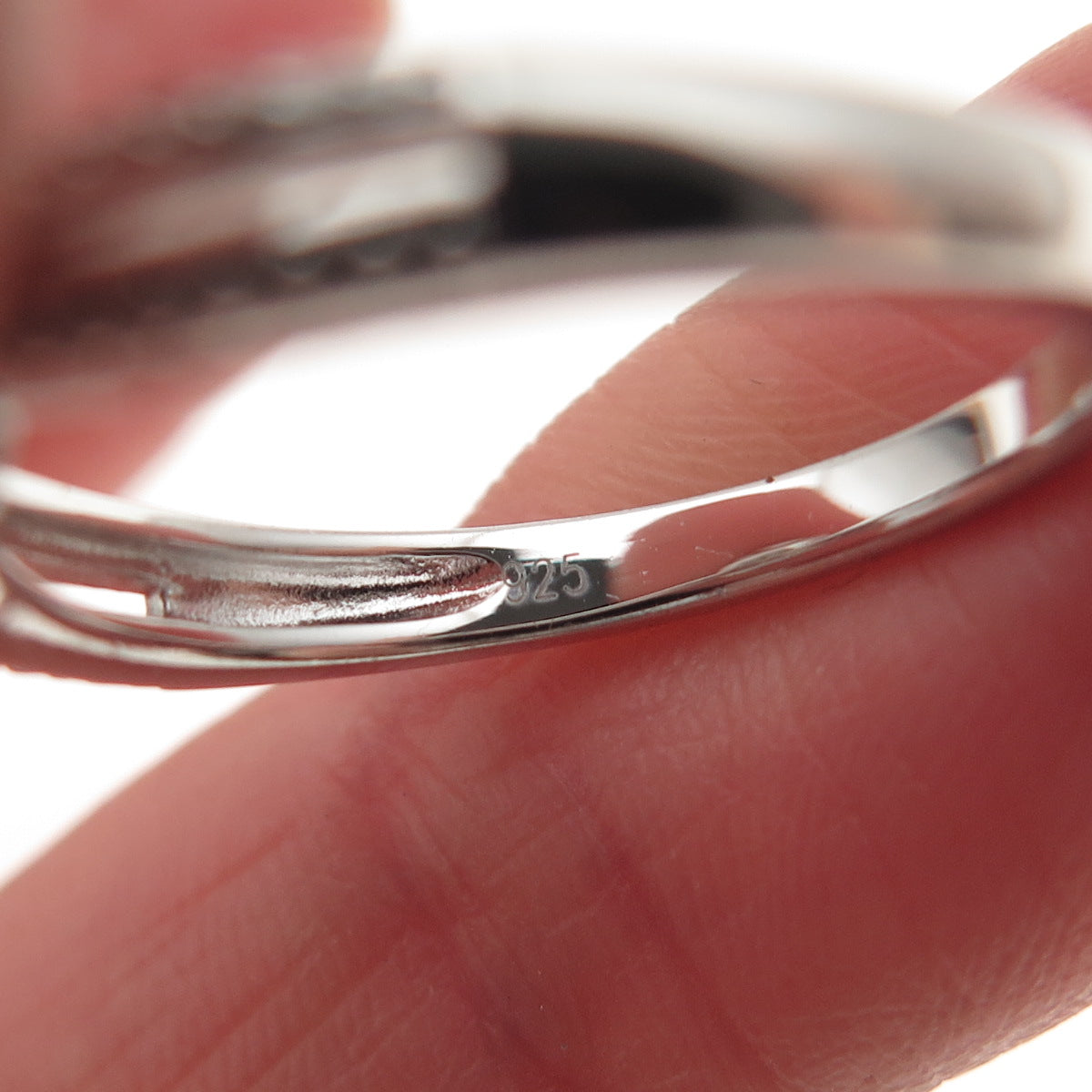 Sun 925 Sterling Silver Real Round-Cut Diamond Engagement Ring Size 7.25