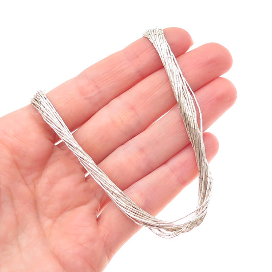 Old Pawn Sterling Silver Vintage Multi-Strand Liquid Chain Tribal Necklace 16"