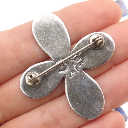 Margot de Taxco & Miguel Arias Sterling Vintage Mexico Enamel Cross Brooch #251