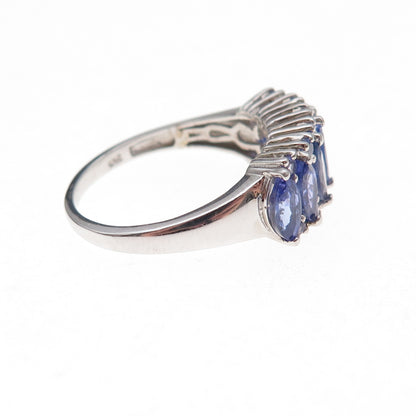 Chuck Clemency 925 Sterling Silver Real Multi-Cut Tanzanite Ring Size 8.25