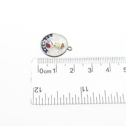 BREADNER CO. 925 Sterling Silver Vintage Enamel Canada Guard Minimalist Pendant