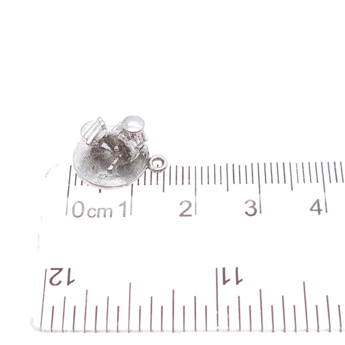 925 Sterling Silver Vintage Drum Minimalist 3D Charm Pendant