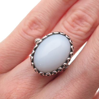 Pandora 925 Sterling Silver Real Chalcedony Forever My Friend Ring Size 5