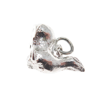 925 Sterling Silver Vintage Fur Seal 3D Charm Pendant