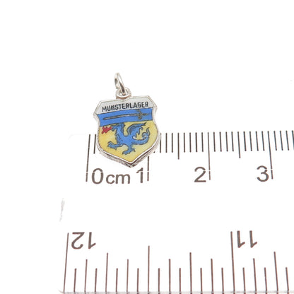 Fritz Reu & Co. 835 Silver Vintage Enamel Munsterlager Mini Charm Pendant