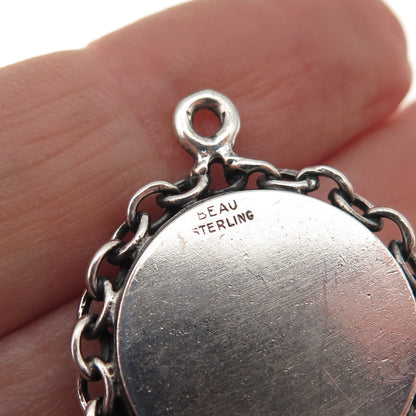 Beau Sterling Silver Antique Art Deco Every Day Is For Our Love Charm Pendant