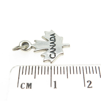 SUNDANCER 925 Sterling Silver Vintage Canada Maple Leaf Charm Pendant