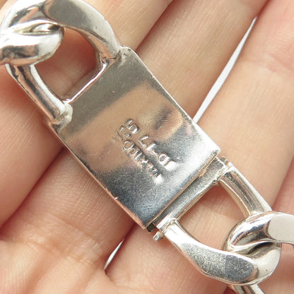 925 Sterling Silver Vintage Mexico Curb Link Bracelet 8.75"