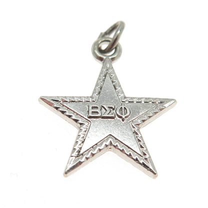 925 Sterling Silver Vintage 1962 Founders Day Beta Sigma Phi Star Charm Pendant