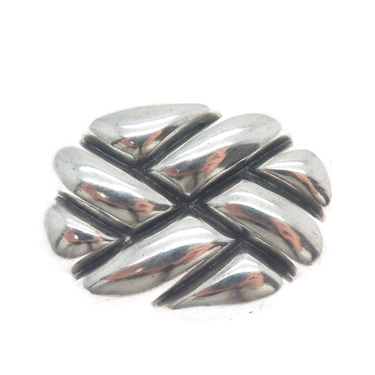 KRYPELL 925 Sterling Silver Vintage Modernist Oxidized Pin Brooch