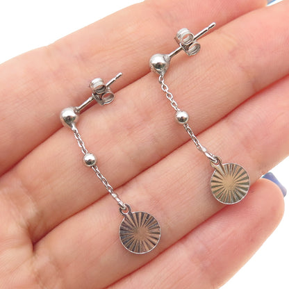 925 Sterling Silver Cherub Drop Chain Dangle Earrings