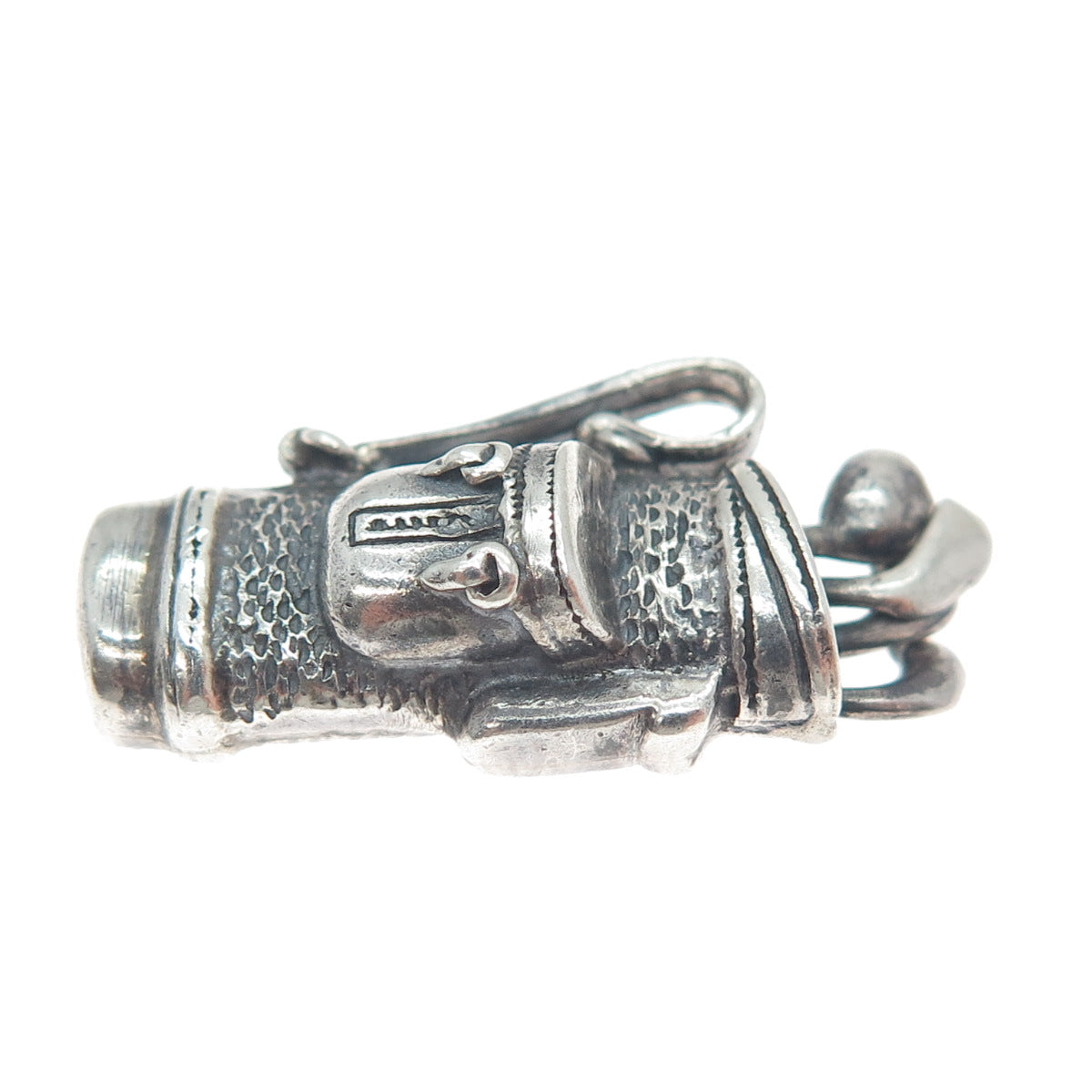 925 Sterling Silver Vintage Golf Club Oxidized 3D Charm Pendant