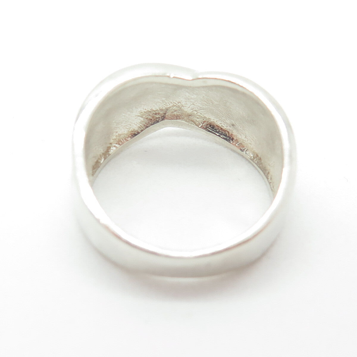 925 Sterling Silver Vintage Modernist Wavy Crisscross Ring Size 7.75