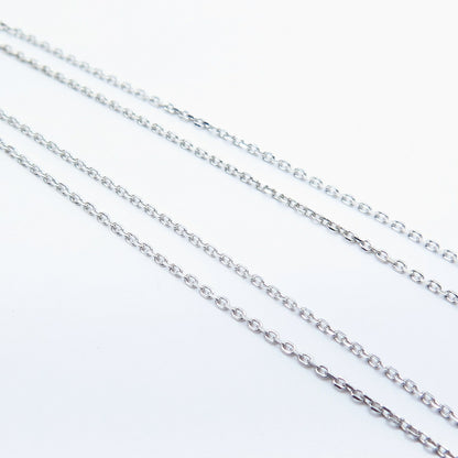 925 Sterling Silver Italy Sun Real White Diamond "Love" Rolo Chain Necklace 20"