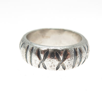 925 Sterling Silver Vintage Mexico XXII Oxidized Band Ring Size 7.25