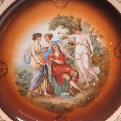 VICTORIA China Czechoslovakia Antique Greek Scene Hand Painted Porcelain Plate