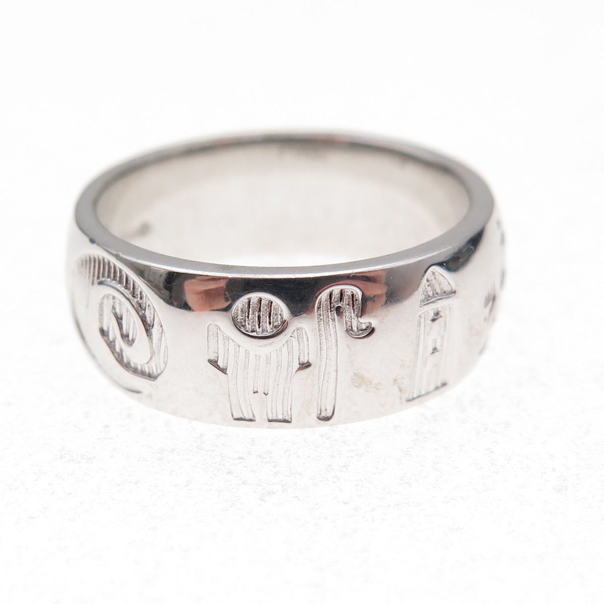 Solvar 925 Sterling Silver History of Ireland Band Ring Size 7.5