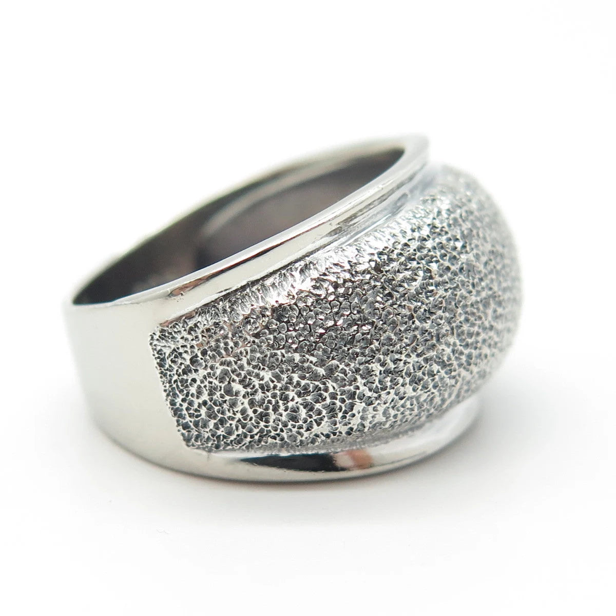 925 Sterling Silver Vintage Textured Ring Size 7