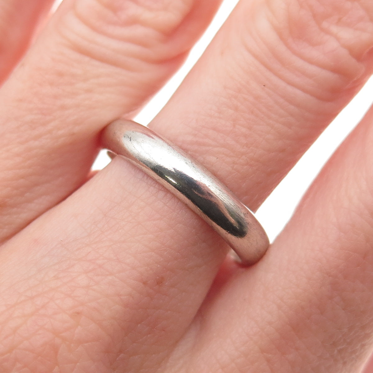 925 Sterling Silver Vintage Classic Wedding Band Ring Size 9.75