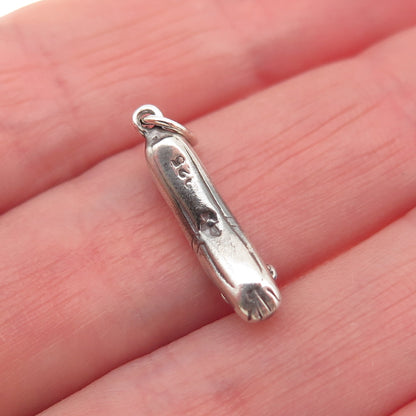 Sunwest 925 Sterling Silver Vintage Ballerina Shoe Oxidized Mini Charm Pendant