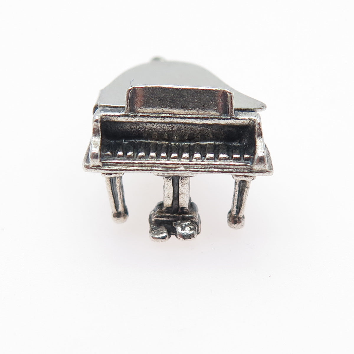 BEAU 925 Sterling Silver Vintage Grand Piano Minimalist 3D Charm Locket Pendant