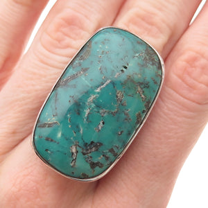 925 Sterling Silver Vintage Real Kingman Turquoise Ring Size 8.75