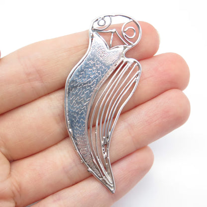 925 Sterling Silver Vintage Abstract Bird Pin