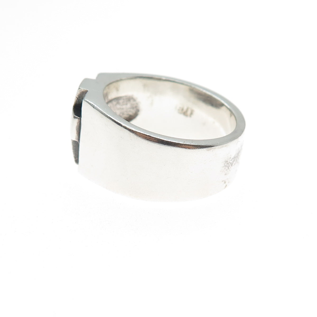 925 Sterling Silver Vintage Cross Oxidized Ring Size 10.75