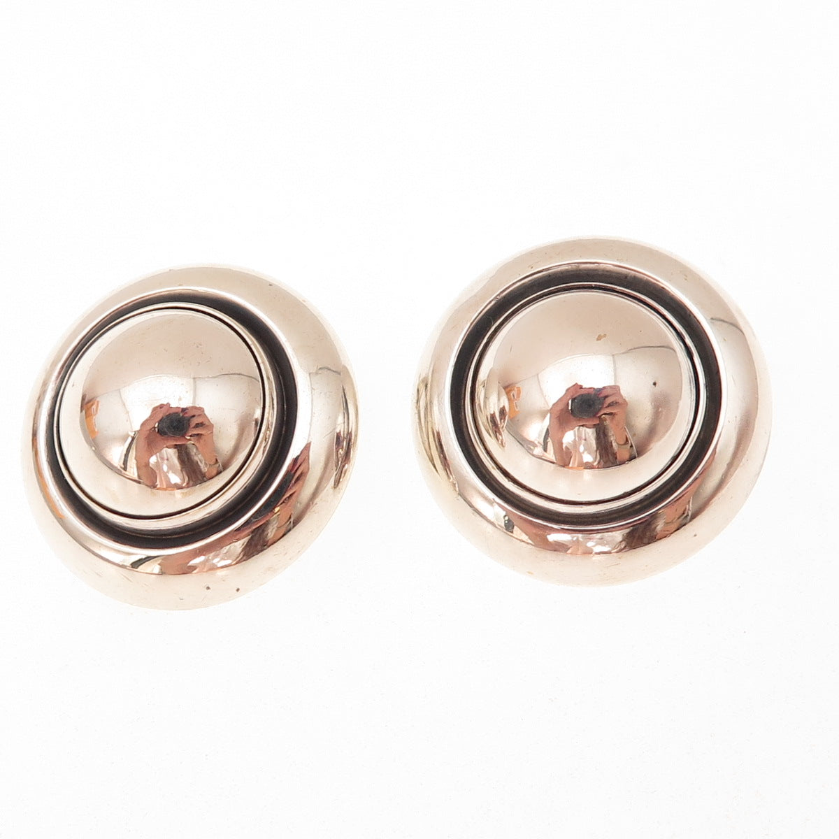 Niels Erik From 925S Sterling Silver Vintage Denmark Modernist Clip On Earrings