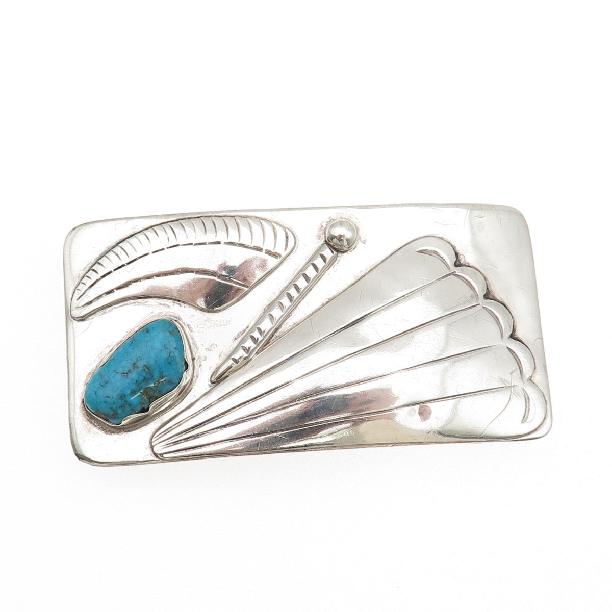 The Navajo Hogan Carl Luthey Old Pawn 925 Sterling Silver Turquoise Belt Buckle