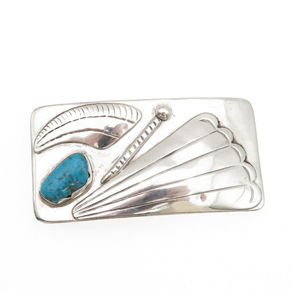 The Navajo Hogan Carl Luthey Old Pawn 925 Sterling Silver Turquoise Belt Buckle