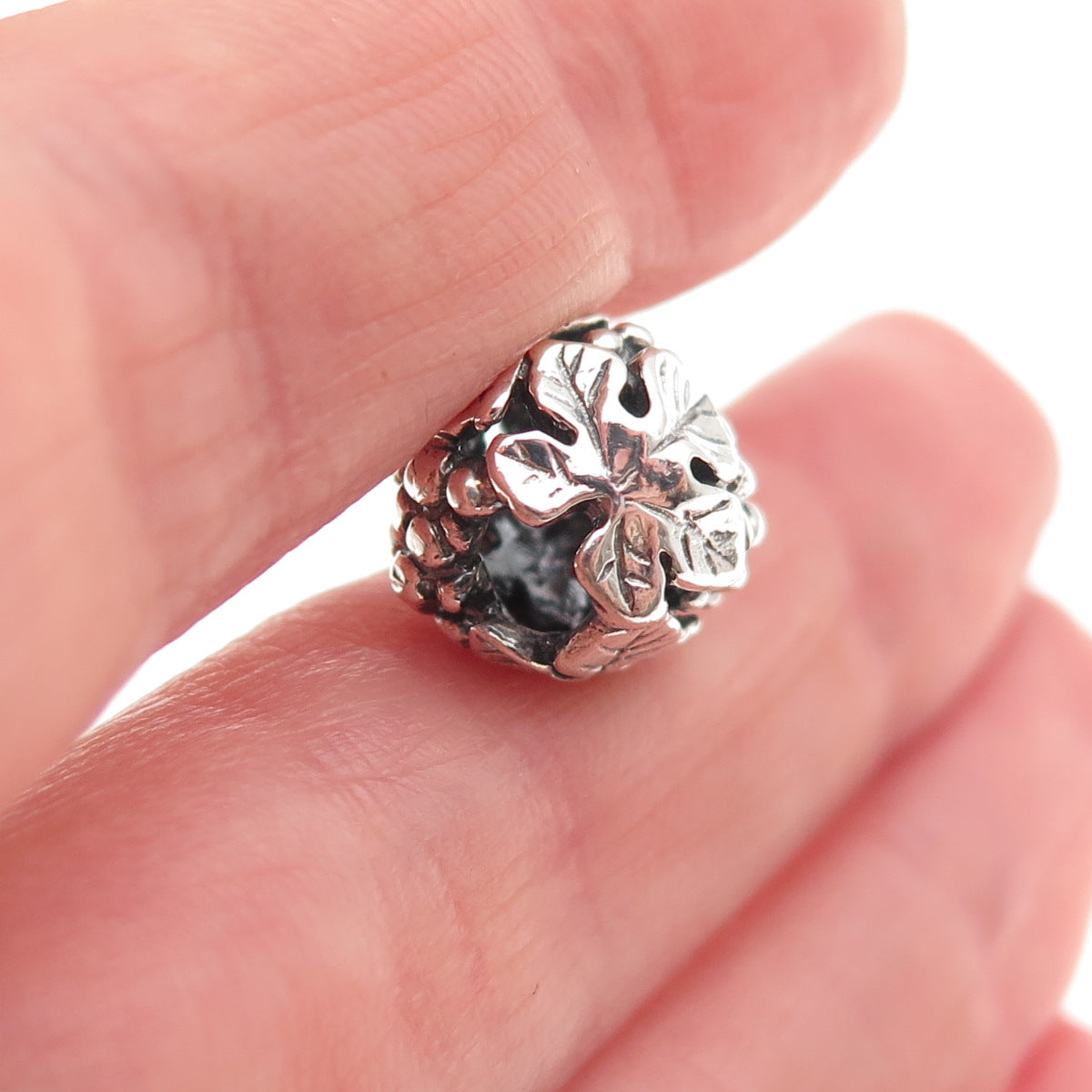 Trollbeads LAA 925 Sterling Silver Wine Harvest Slide Bead Charm