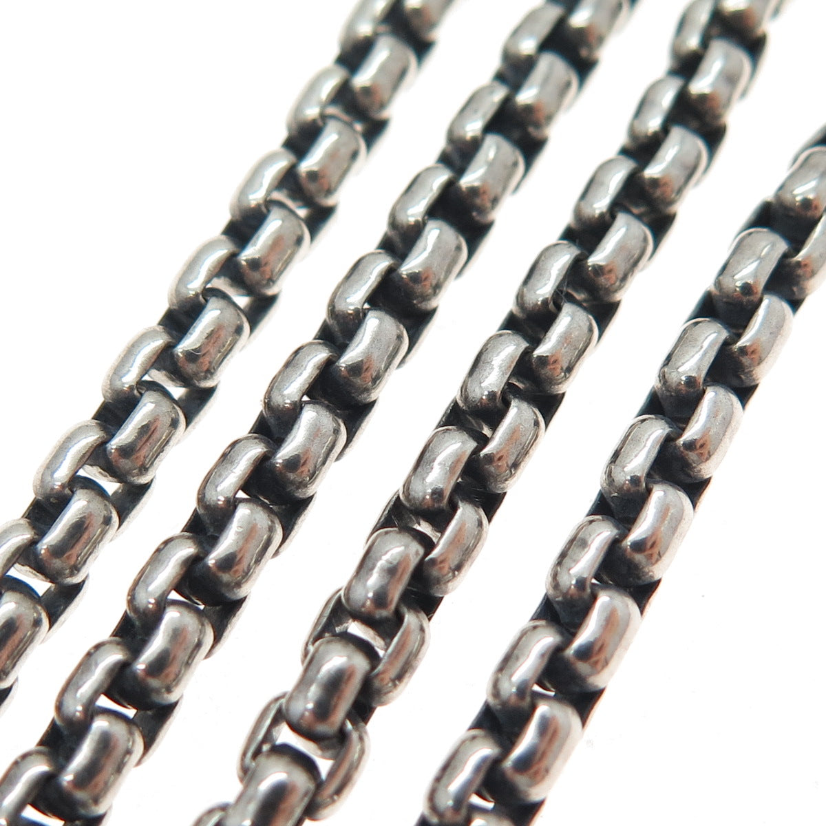 DAVID YURMAN 14K Gold & 925 Sterling Silver Vintage Round Box Chain Necklace 32"