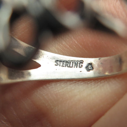 925 Sterling Silver Vintage Net Ring Size 6