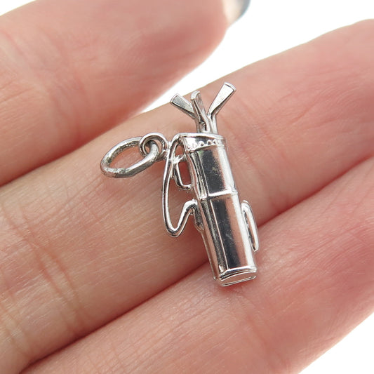 925 Sterling Silver Vintage Golf Club Minimalist Charm Pendant