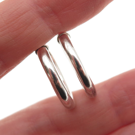 925 Sterling Silver Tube Hoop Earrings
