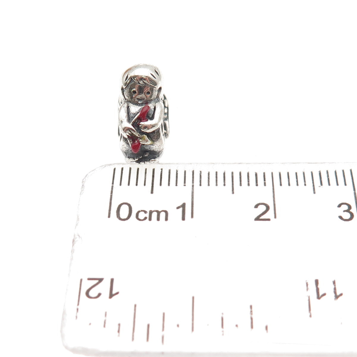 CHAMILIA 925 Sterling Silver Enamel Cupid Slide Bead Charm