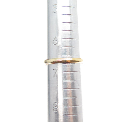 925 Sterling Silver Gold Plated Real Diamond & Green Amethyst Ring Size 6.75