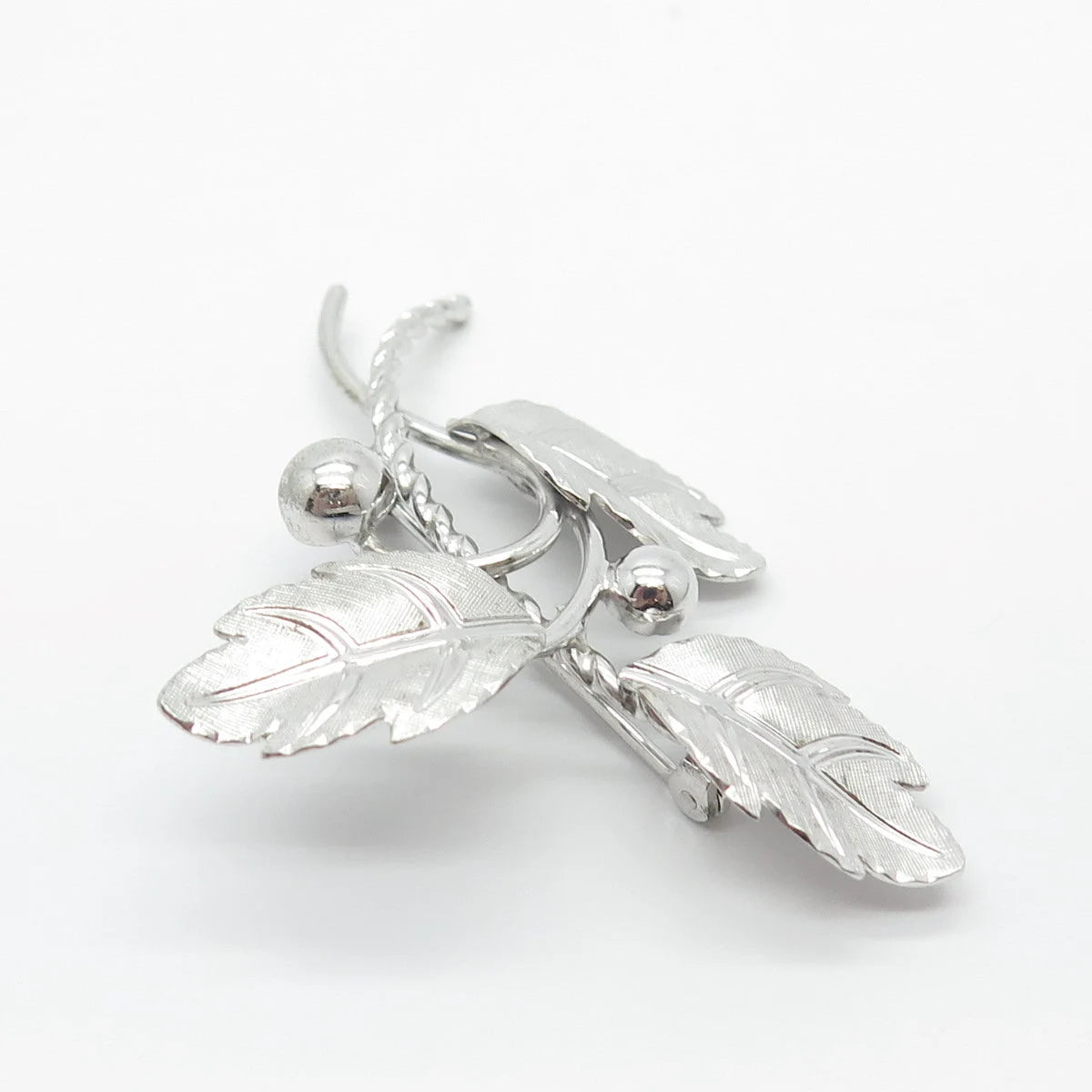 925 Sterling Silver Vintage Van Dell Leaf Branch Pin Brooch