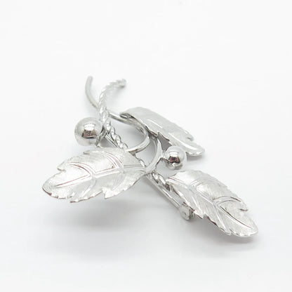 925 Sterling Silver Vintage Van Dell Leaf Branch Pin Brooch