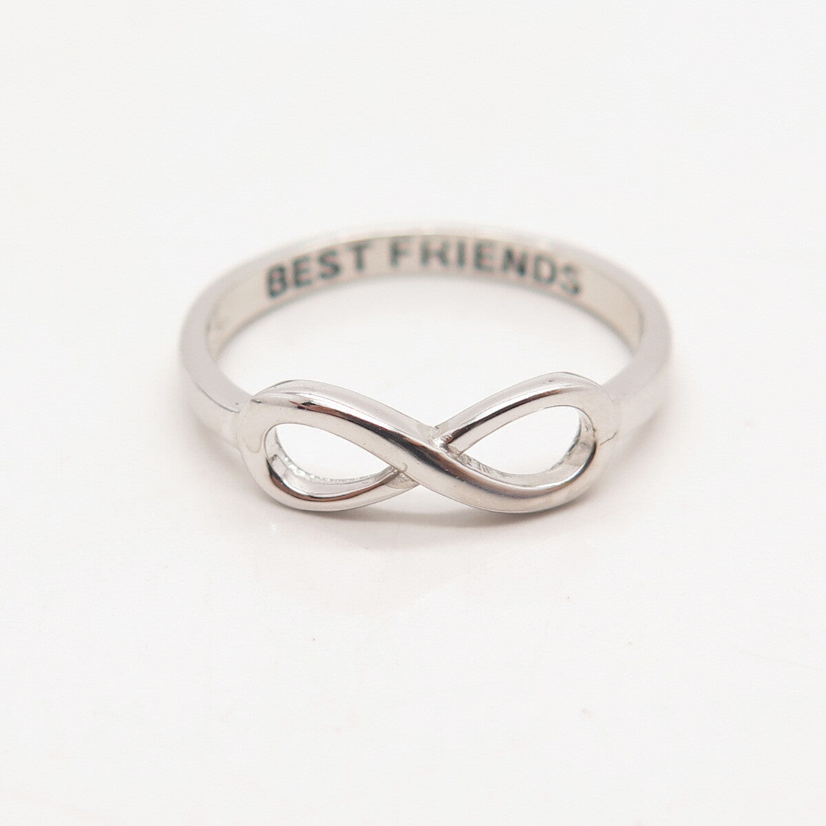 925 Sterling Silver Vintage BJG "Best Friends" Infinity Ring Size 6.25
