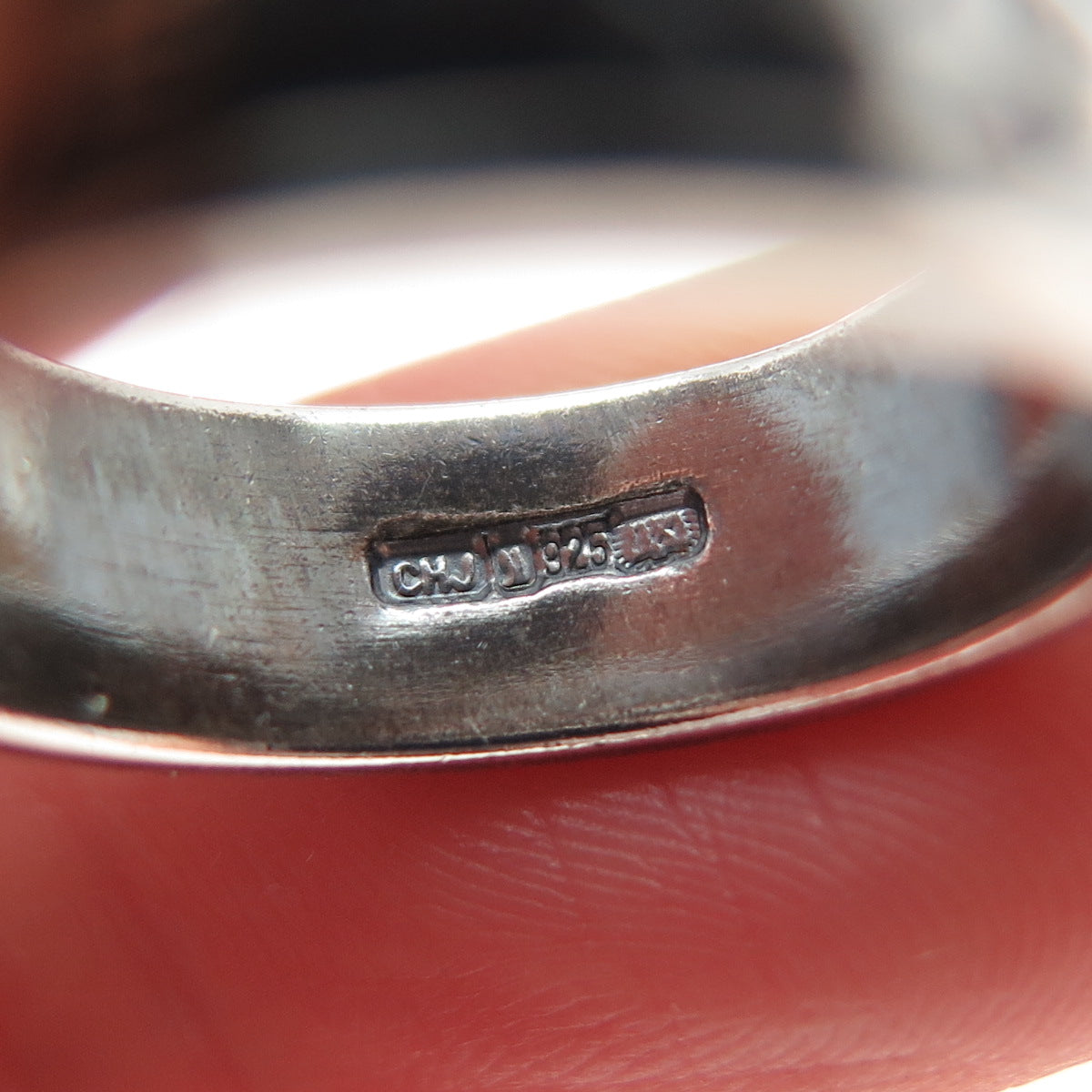 925 Sterling Silver Vintage CHJ Dublin Irish Claddagh Oxidized Band Ring Size 6