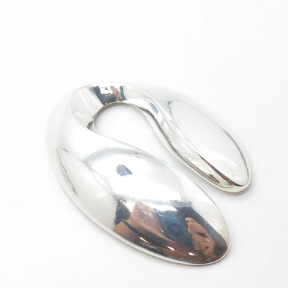 925 Sterling Silver Vintage Double Teardrop Modernist Pendant