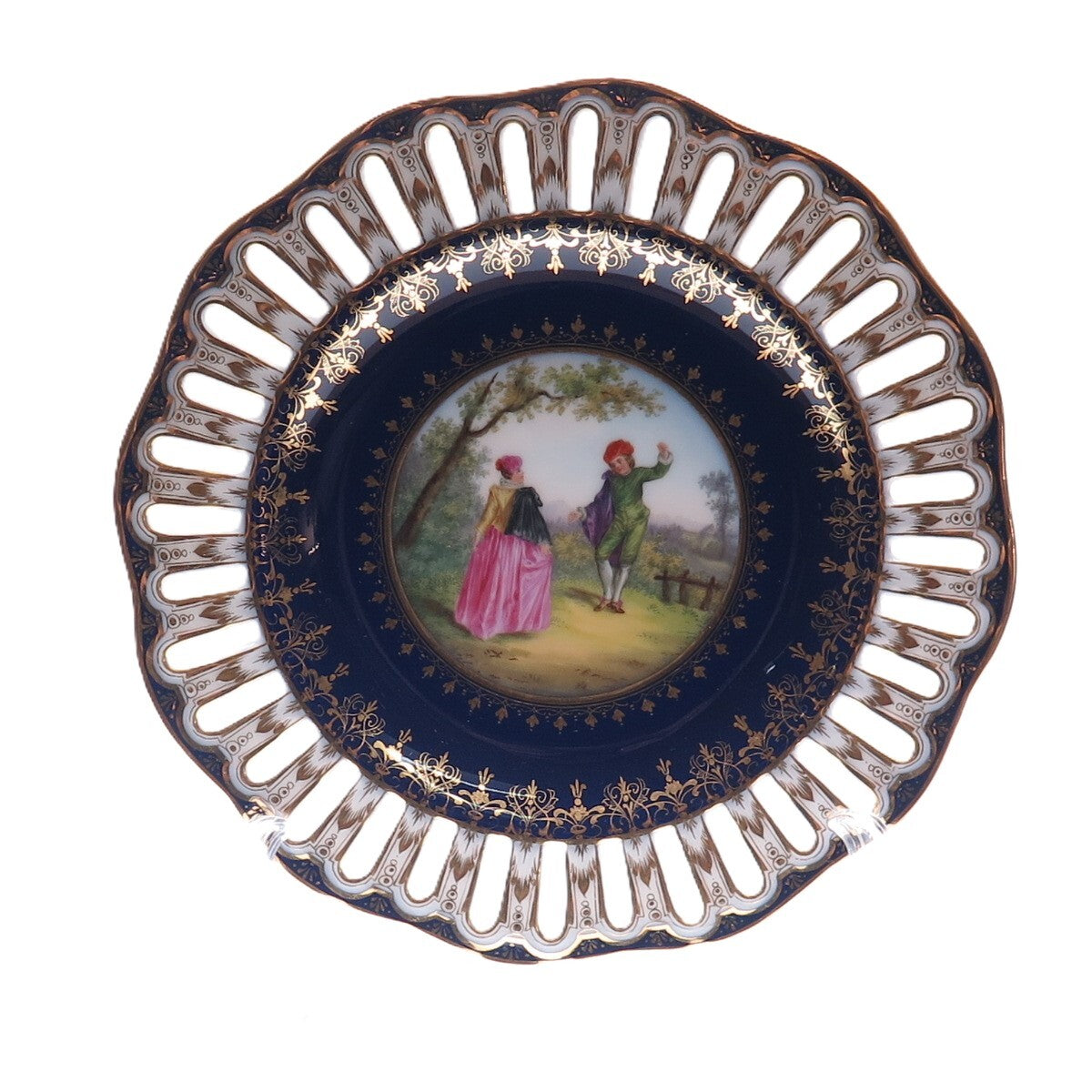 RICHARD KLEMM Antique Germany Courting Couple Hand Painted Porcelain Plate