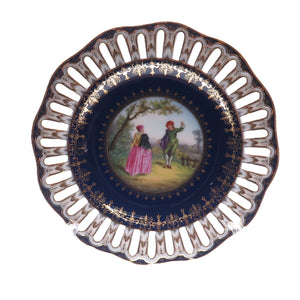 RICHARD KLEMM Antique Germany Courting Couple Hand Painted Porcelain Plate