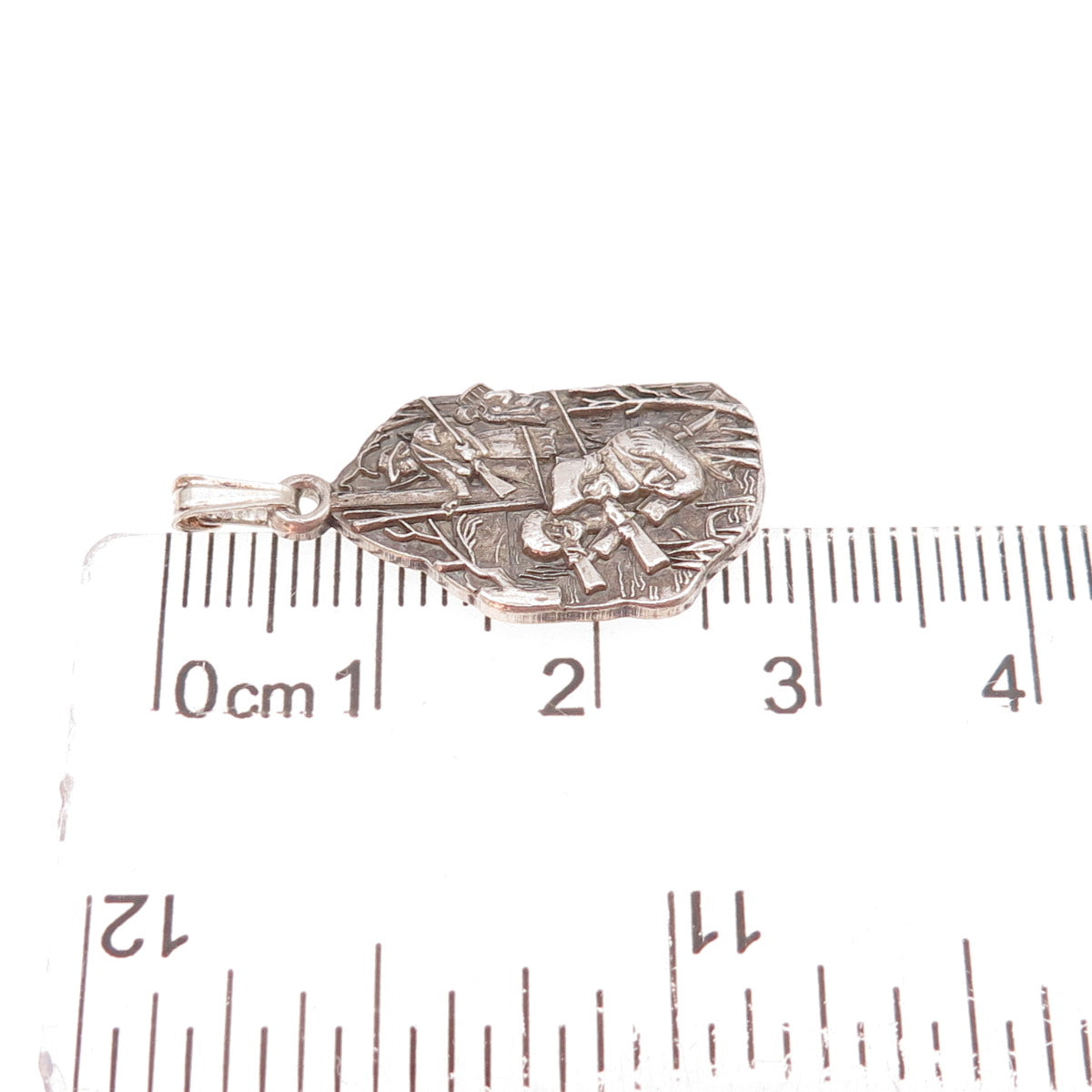 925 Sterling Silver Vintage George Rogers Clark Indiana History Charm Pendant