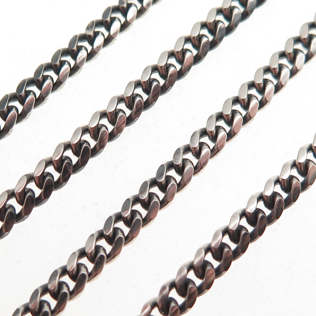 P. Lux 925 Sterling Silver Vintage Italy Cuban Chain Necklace 18"