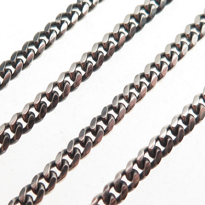 P. Lux 925 Sterling Silver Vintage Italy Cuban Chain Necklace 18"