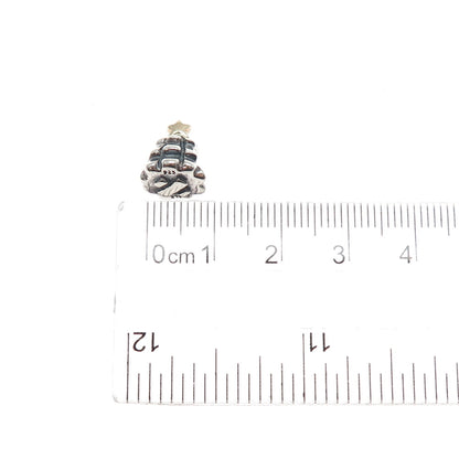 PANDORA 925 Sterling Silver & Gold Christmas Tree Slide Bead Charm