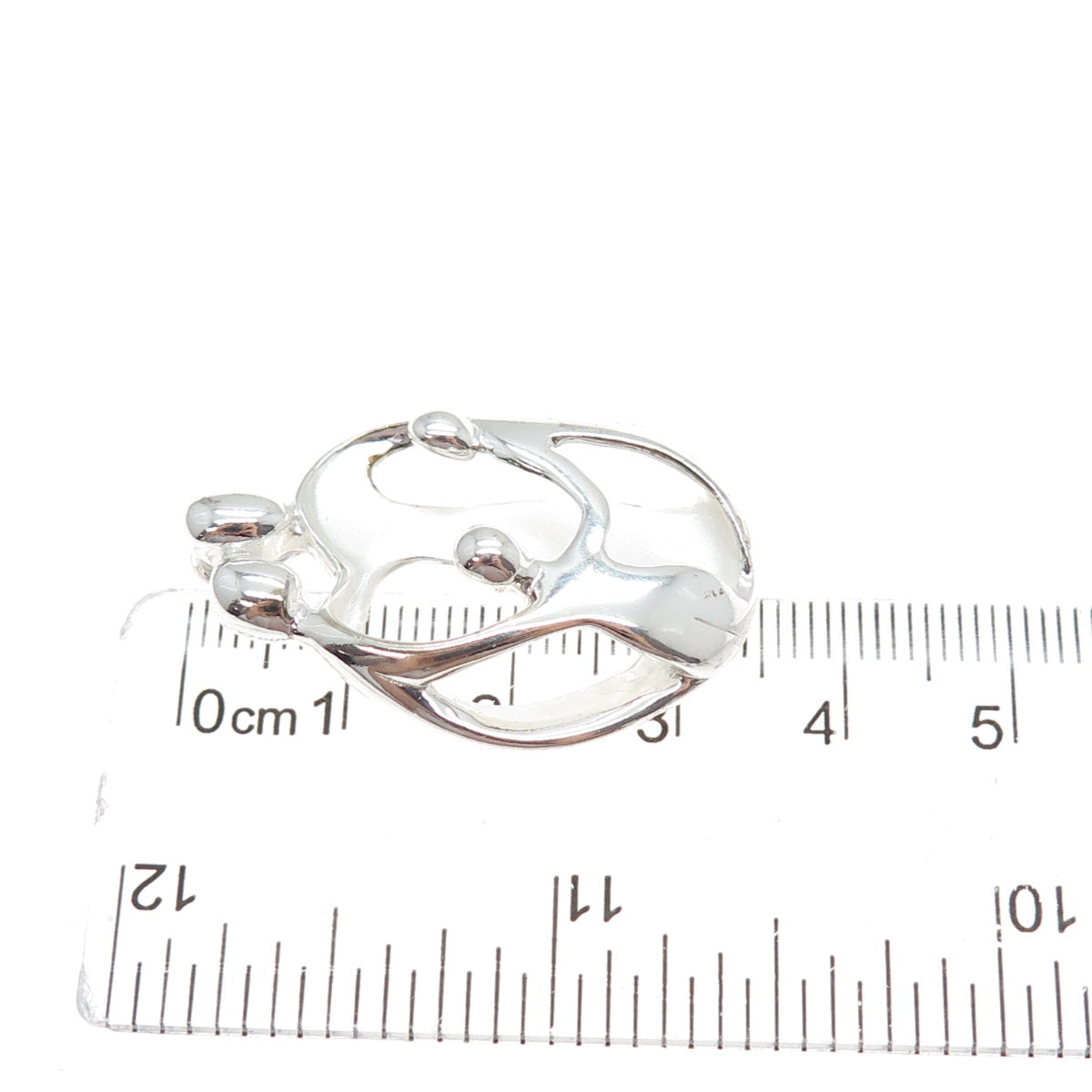 CAROLYN POLLACK 925 Sterling Silver Vintage Family Slide Charm Pendant